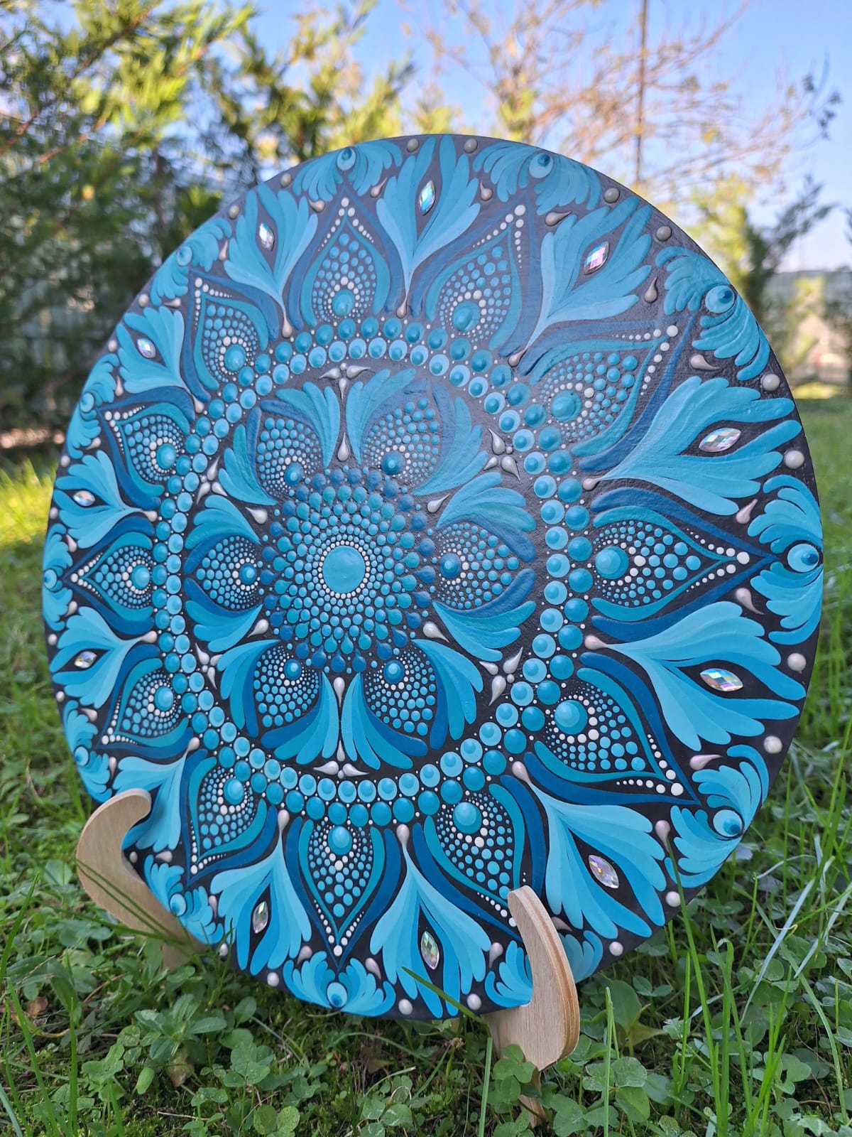 Large Blue Deluxe Mandala
